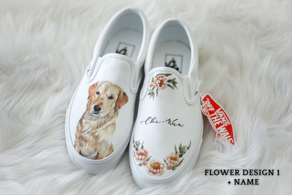 Custom Vans Vans Puppy Shoes Custom Pet Embroidered For Bride