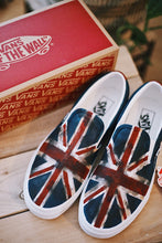 Load image into Gallery viewer, Handpainted distressed Union Jack vans