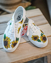 Load image into Gallery viewer, Handpainted Sunflower Lace Up Vans