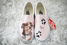 Load image into Gallery viewer, Handpainted Custom Pet Portrait Pink Vans