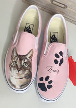 Load image into Gallery viewer, Handpainted Custom Pet Portrait Pink Vans
