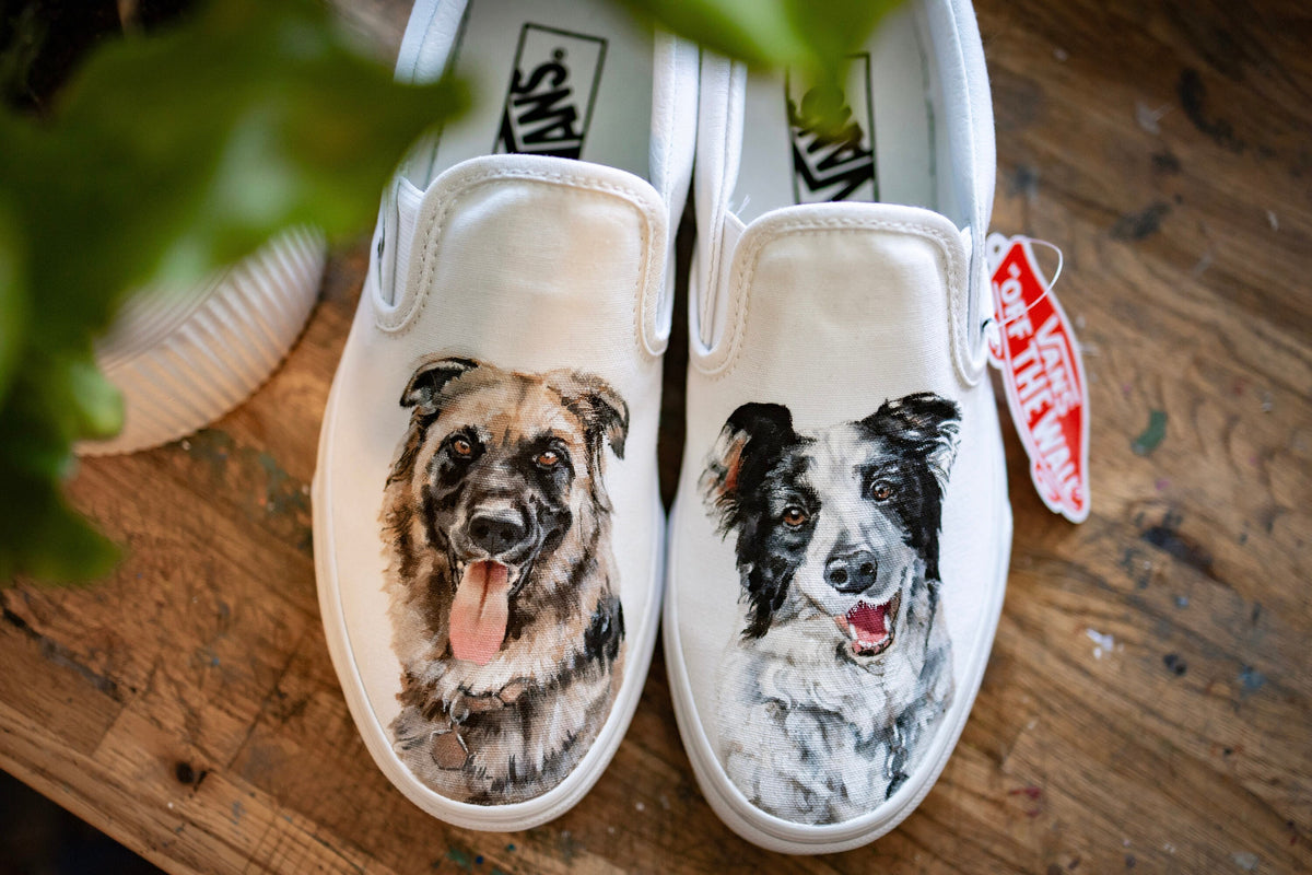 Custom dog print shoes best sale