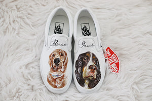 Handpainted Custom Pet Portrait Vans *with names* (two pets)