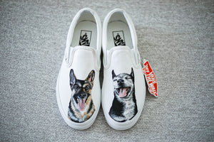 Handpainted Custom Pet Portrait Vans (two pets)