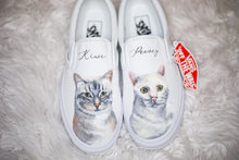 Load image into Gallery viewer, Handpainted Custom Pet Portrait Vans *with names* (two pets)
