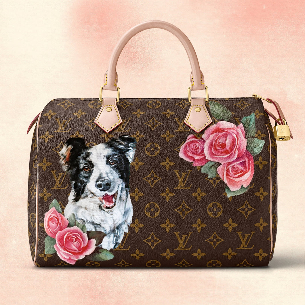 Personalized pet artwork for any bag | hand painted artwork | Send your bag to me and I will make it one of a kind!